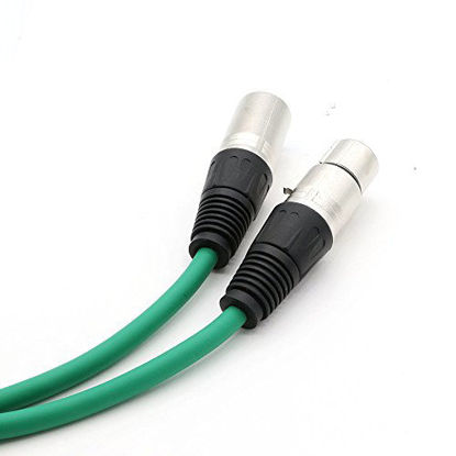 Picture of Dremake 3Pin XLR Male to XLR Female Microphone Cable Professional for Recording, Mixing and Lighting Equipment - 40 Foot/Green