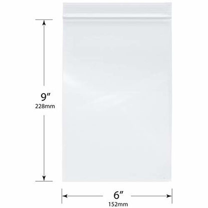 Picture of Plymor Heavy Duty Plastic Reclosable Zipper Bags, 4 Mil, 6" x 9" (Pack of 100)