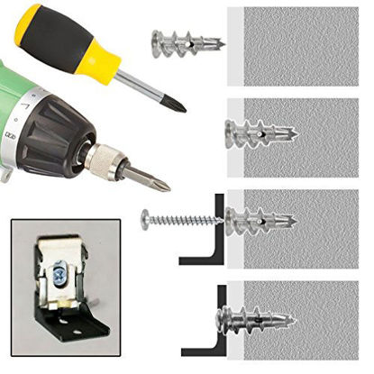 Picture of Ansoon Zinc Self-Drilling Drywall Anchors with Screws Kit, 50 Pieces All Together