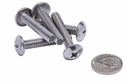 Picture of 1/4"-20 X 1-1/2" Stainless Phillips Truss Head Machine Screw, (25pc), Coarse Thread, 18-8 (304) Stainless Steel, by Bolt Dropper