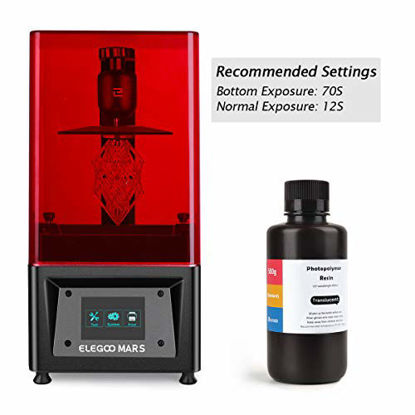 Picture of ELEGOO ABS-Like 3D Rapid Resin LCD UV-Curing Resin 405nm Standard Photopolymer Resin for LCD 3D Printing Translucent 500g