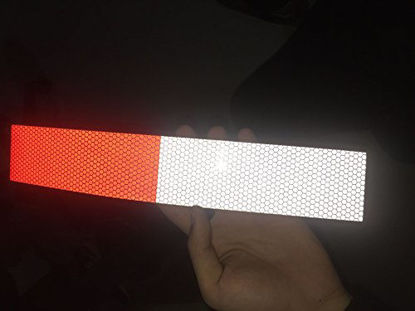 Picture of Red White Honeycomb Reflective Tape 1"X10yard-waterproof self-Adhesive Trailer Reflector Tape-Reflective Tape for Trucks,Trailers,Cars,Warning Caution Conspicuity Tape-Cinta reflectante
