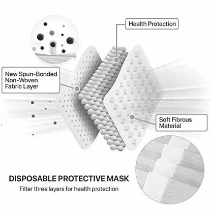 Picture of 100 Pcs Disposable Face Cover 3-Ply Filter Non Medical Breathable Earloop Face Masks (Black)