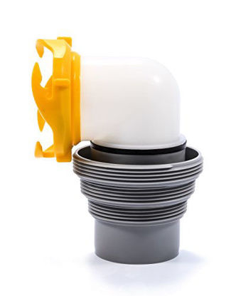 Picture of Camco 39625 Revolution 20' Sewer Hose Kit with 360 Degree Swivel Fittings and 4-in1 Elbow Adapter, Ready to Use Kit with Hose and Adapter