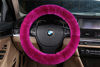 Picture of ANDALUS Car Steering Wheel Cover, Fluffy Pure Australia Sheepskin Wool, Universal 15 inch (Hot Pink)