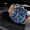 Picture of BENYAR Classic Fashion Elegant Chronograph Casual Sports Brown Leather Strap Men's Watch (Silver Blue)