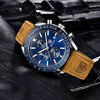 Picture of BENYAR Classic Fashion Elegant Chronograph Casual Sports Brown Leather Strap Men's Watch (Silver Blue)