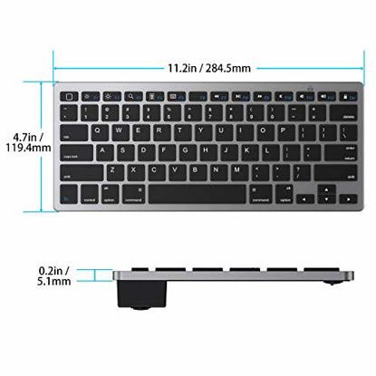 Picture of OMOTON Ultra-Slim Bluetooth Keyboard Compatible with iPad 10.2(8th/ 7th Generation)/ 9.7, iPad Air 4th Generation, iPad Pro 11/12.9, iPad Mini, and More Bluetooth Enabled Devices, Grey