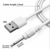 Picture of oGoDeal Replacement USB to DC Charging Cable | USB Charger Cord - 2.5mm - Original Replacement (2 Pack White)