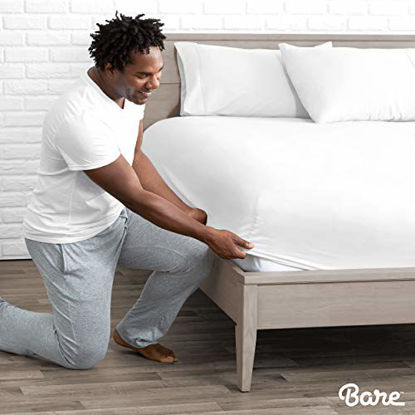 Picture of Bare Home Fitted Bottom Sheet California King - Premium 1800 Ultra-Soft Wrinkle Resistant Microfiber - Hypoallergenic - Deep Pocket (Cal King, White)