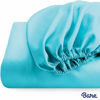 Picture of Bare Home Fitted Bottom Sheet Twin Extra Long - Premium 1800 Ultra-Soft Wrinkle Resistant Microfiber - Hypoallergenic - Deep Pocket (Twin XL, Aqua)