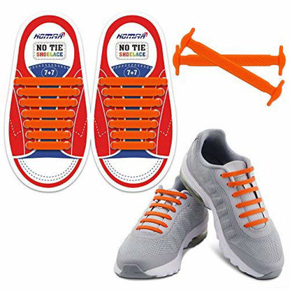 Picture of HOMAR No Tie Shoelaces for Kids and Adults - Best in Sports Fan Shoelaces - Stretch Silicone Elastic No Tie Shoe Laces with Multicolor for Sneaker Boots Board Shoes and Casual Shoes