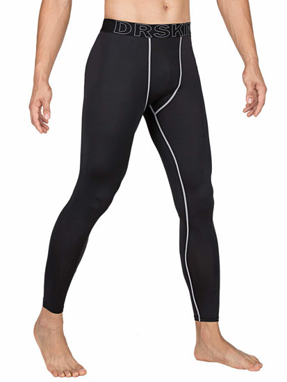 GetUSCart- DRSKIN Men?s Compression Warm Dry Cool Sports Tights Pants  Baselayer Running Leggings Yoga (Line BG02, M)