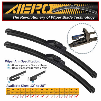 Picture of AERO 20" + 19" OEM Quality Premium All-Season Beam Windshield Wiper Blades (Set of 2)