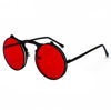 Picture of COASION Vintage Round Flip Up Sunglasses for Men Women Juniors John Lennon Style Circle Sun Glasses(Black Frame/Red Lens)