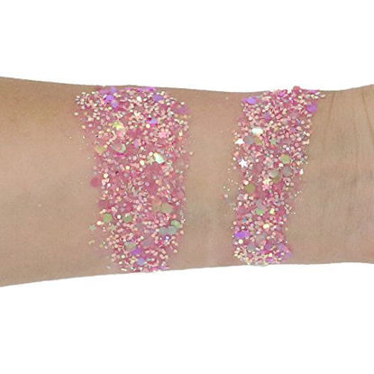 Picture of Chunky Cosmetic Glitter  Festival Rave Beauty Makeup Face Body Nail  (Pink)