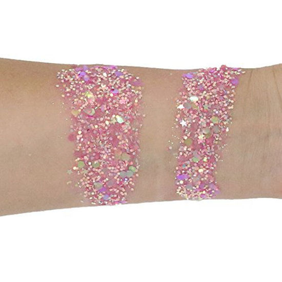 Picture of Chunky Cosmetic Glitter  Festival Rave Beauty Makeup Face Body Nail  (Pink)
