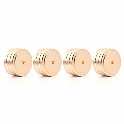 Picture of Monosaudio 4pcs 40x20mm Speaker Spikes Brass Base Mat Speaker Isolation Spike DAC CD Amplifier Chassis Cone Stand Feet (Gold Colour)