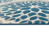 Picture of Modern Floral Circles Design Area Rugs 6' 6" Blue (6' 6" Diameter)