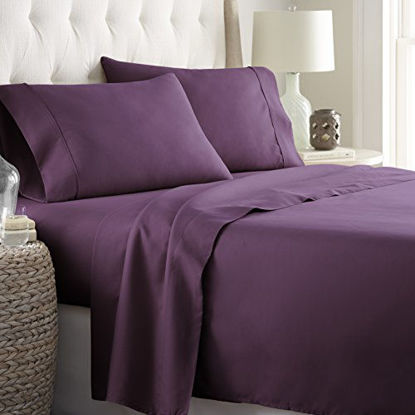 Picture of Hotel Luxury Bed Sheets Set 1800 Series Platinum Collection Softest Bedding, Deep Pocket,Wrinkle & Fade Resistant(Twin, Eggplant)