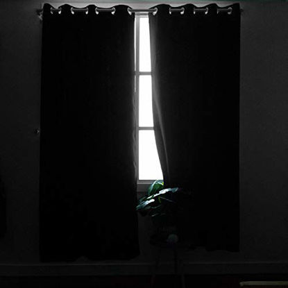 Picture of BGment Blackout Curtains for Bedroom - Grommet Thermal Insulated Room Darkening Curtains for Living Room, Set of 2 Panels (38 x 54 Inch, Dark Grey)