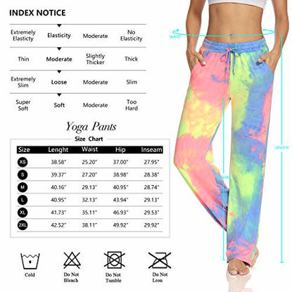 Picture of DIBAOLONG Womens Yoga Pants Wide Leg Comfy Drawstring Loose Straight Lounge Running Workout Legging Tie Dye 01 L
