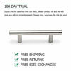 Picture of (15 Pack) Drawer Pulls Brushed Nickel Cabinet Pulls homdiy - HD201SN Cabinet Hardware Euro Style Drawer Handles 6-1/4in Hole Centers Kitchen Cabinet Handles Cupboard Handles
