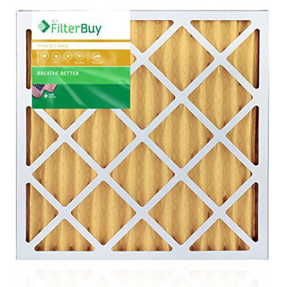 Picture of FilterBuy 21x22x2 MERV 11 Pleated AC Furnace Air Filter, (Pack of 4 Filters), 21x22x2 - Gold