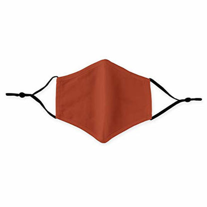 Picture of Weddingstar 3-Ply Kid's Washable Cloth Face Mask Reusable and Adjustable with Filter Pocket - Rustic Orange