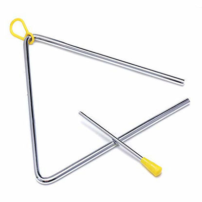 Picture of 8 Inch Musical Steel Triangle Percussion Instrument With Striker