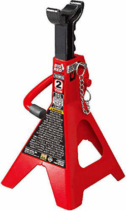 Picture of BIG RED T42002A Torin Steel Jack Stands: Double Locking, 2 Ton (4,000 lb) Capacity, Red, 1 Pair