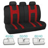 Picture of BDK Rome Sport Red Car Seat Covers Full Set Combo with Floor Mats - Front and Rear Seat Cover & Floor Mat Set, Stylish Protection with Two-Tone Color Accents, Universal Fit for Car Truck Van SUV