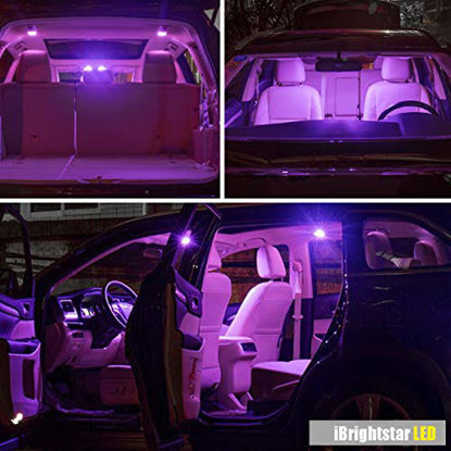 Picture of iBrightstar Newest 9-30V Extremely Bright 212-2 578 Festoon Error Free 1.61" 41mm LED for Interior Map Dome Lights and License Plate Courtesy Lights, Purple