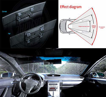 Picture of ICBEAMER 10.6" 270mm Easy Clip on Universal Fit Wide Angle Panoramic Auto Interior Rearview Mirror Flat Clear Surface