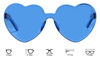 Picture of One Piece Heart Shaped Rimless Sunglasses Transparent Candy Color Eyewear(Blue)