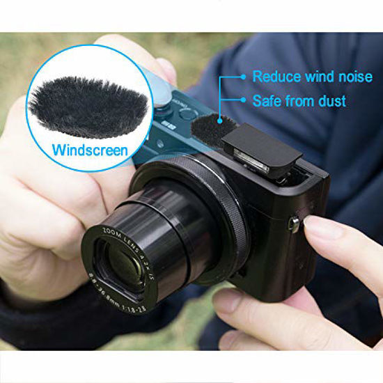 Picture of YOUSHARES Camera Mic Windscreen, 8 PCS Fur Wind Muff Wind Cover for DSLR Built-in Microphone Outdoor Wind Filter