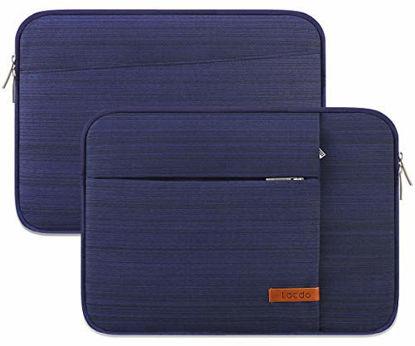 Picture of Lacdo 13 inch Laptop Sleeve Case for 13 inch New MacBook Pro A2338 M1 A2251 A2289 A2159 A1989 A1706 A1708 | 13 inch New MacBook Air A2337 M1 A2179 A1932 | 12.9" New iPad Pro 4th 3rd Computer Bag, Blue