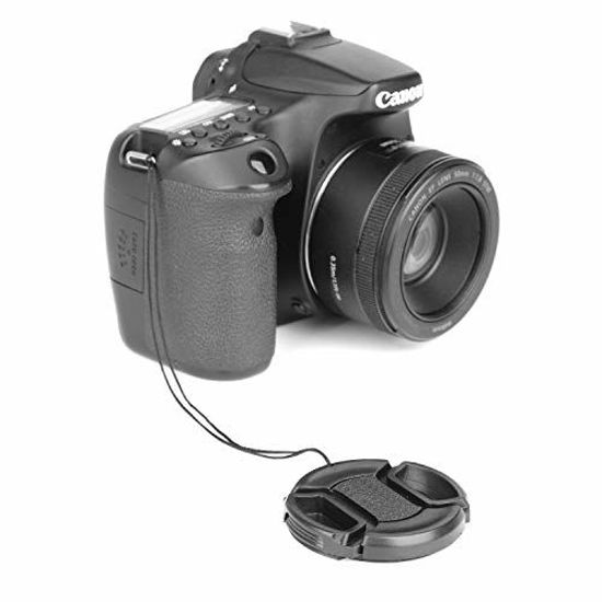 Picture of ChromLives Camera 52mm Lens Cap Center Pinch with Lens Cap Leash Hole Bundle Compatible with DSLR Cameras Nikon Sony Canon & Other DSLR Cameras UV Lens (52mm)