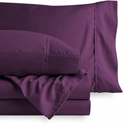 Picture of Bare Home Full Sheet Set - Kids Size - 1800 Ultra-Soft Microfiber Bed Sheets - Double Brushed Breathable Bedding - Hypoallergenic - Wrinkle Resistant - Deep Pocket (Full, Plum)