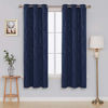Picture of Deconovo Blackout Curtains Grommet Top Thermal Insulated Wave Line and Dots Foil Printed Noise Reducing Window Drapes for Kitchen 42 x 72 Inch Navy Blue Set of 2 Panels