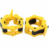 Picture of Greententljs Olympic Barbell Clamps Quick Release Pair of Locking 2" Olympic Bar Barbell Clip Lock Collars Spinlock Workout Pro Collar Clips for Squat Weightlifting Fitness Training (Pair of Yellow)
