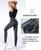 Picture of Dragon Fit High Waist Yoga Leggings with 3 Pockets,Tummy Control Workout Running 4 Way Stretch Yoga Pants (Medium, Carbon Gray-Marble)