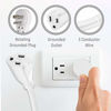 Picture of Maximm Cable 3 Feet 360° Rotating Flat Plug Extension Cord/Wire, 3 Prong Grounded Wire 16 Awg Power Cord - White
