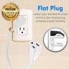 Picture of Maximm Cable 3 Feet 360° Rotating Flat Plug Extension Cord/Wire, 3 Prong Grounded Wire 16 Awg Power Cord - White