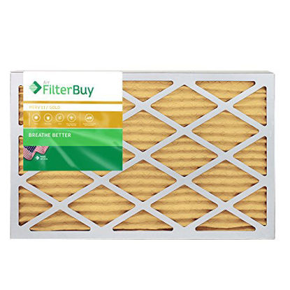 Picture of FilterBuy 12.5x21x1 MERV 11 Pleated AC Furnace Air Filter, (Pack of 2 Filters), 12.5x21x1 - Gold