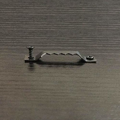 Picture of EesTeck 50 Pack Small Sawtooth Picture Hangers Steel Picture Hanging Picture Frames Hangers with Screws Picture Hang Solutions, for Hanging Clock Paintings Artwork Picture Frame Hook Photos (Black)