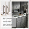Picture of homdiy Cabinet Handles Brushed Nickel Drawer Pulls - HD201SN Cabinet Hardware Stainless Steel Kitchen Cupboard Handles Cabinet Handles,100 Pack 3-1/2in Hole Centers Handles for Dresser Drawers