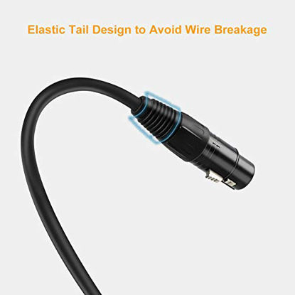 Picture of XLR Cable,CableCreation [2-Pack] 3 FT XLR Male to XLR Female Balanced 3 PIN Microphone Cable, Black