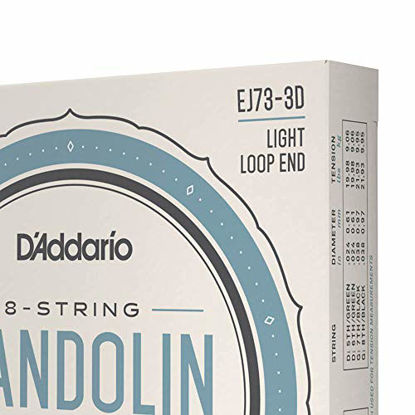Picture of D'Addario EJ73 Mandolin Strings, Phosphor Bronze, Light, 10-38, 3 Sets