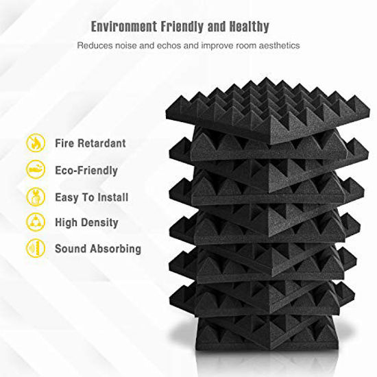 GetUSCart Acoustic Foam Panels, Studio Wedge Tiles, 2" X 12" X 12" Acoustic Foam Sound